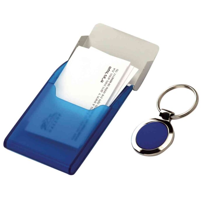 מחזיק מפתחות עם קופסה לכרטיסי ביקור - סאני