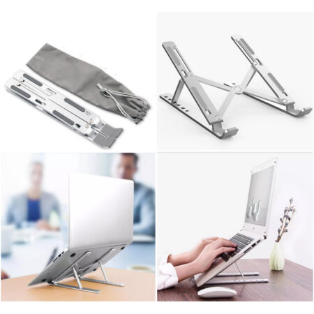 מעמד שולחני מתקפל מאלומיניום למחשב נייד וטאבלט