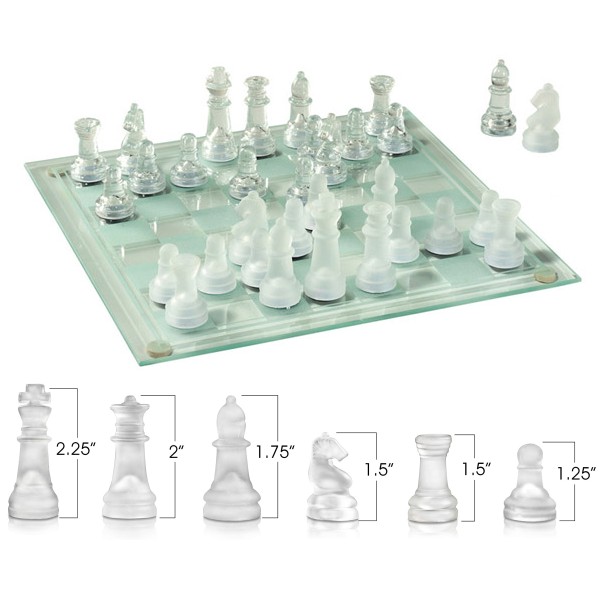 שחמט זכוכית גדול ודקורטיבי