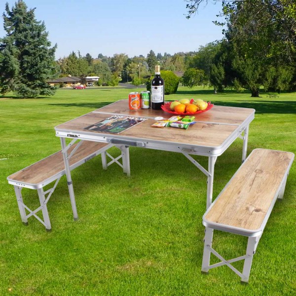 שולחן פיקניק מתקפל עם 2 ספסלים שולחן פיקניק מתקפל עם 2 ספסלים