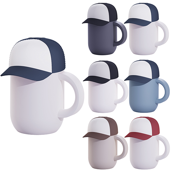 כוס טרמית 400 מ''ל עם מכסה כובע מצחייה - Happy Hats ASOBU כוס טרמית 400 מ''ל עם מכסה כובע מצחייה - Happy Hats ASOBU