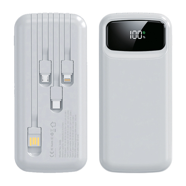 מטען נייד 10,000 mAh עם כבלים מובנים לכל סוגי הניידים מטען נייד 10,000 mAh עם כבלים מובנים לכל סוגי הניידים