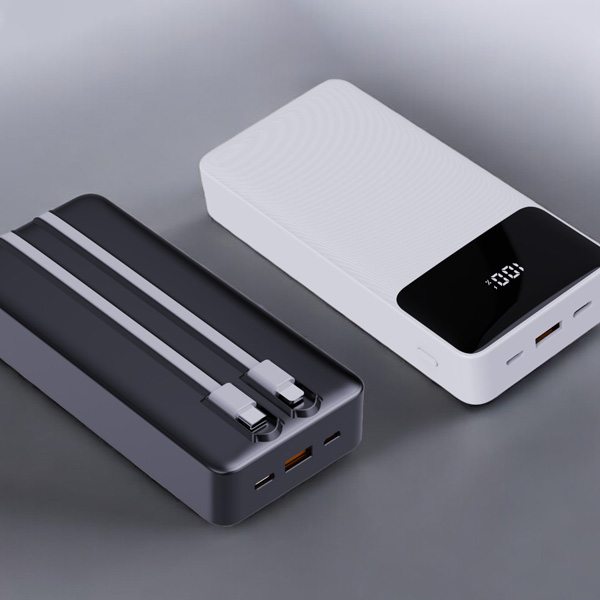 מטען נייד 20,000 mAh עם כבל מובנה לאייפון וTYPE C - ווגה מטען נייד 20,000 mAh עם כבל מובנה לאייפון וTYPE C - ווגה